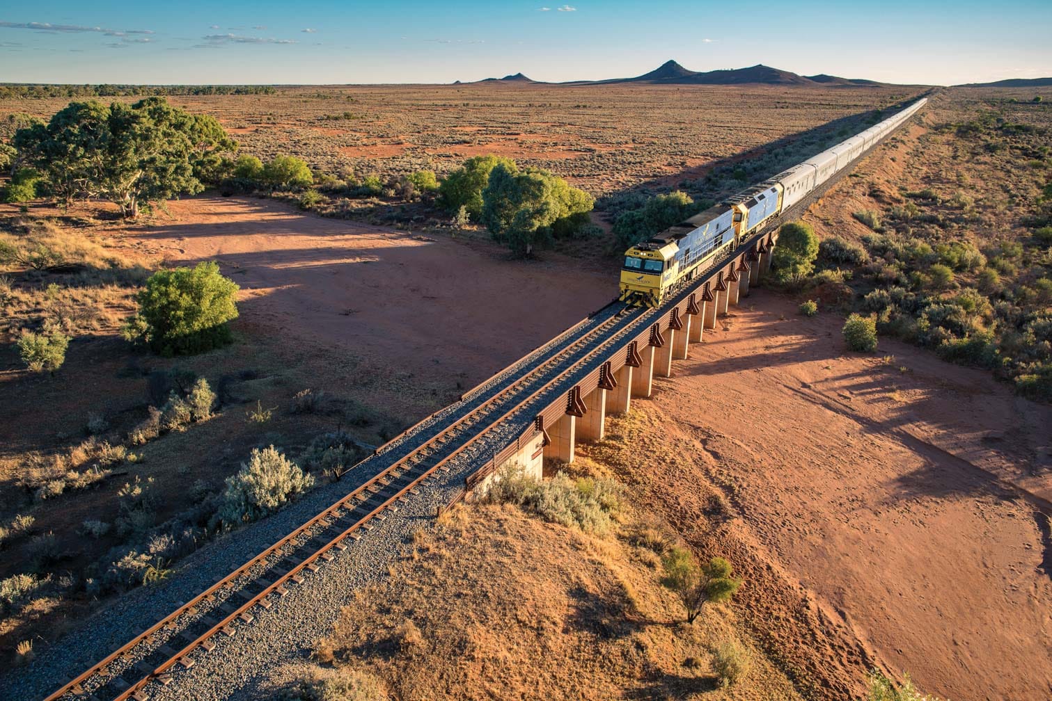 Desiel train on the Indian Pacific Railway.